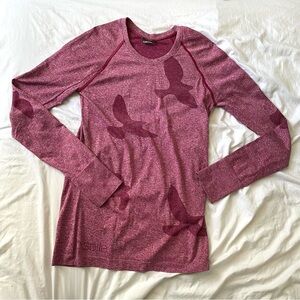 Oiselle burgundy Flyte High Performace Athleisure top